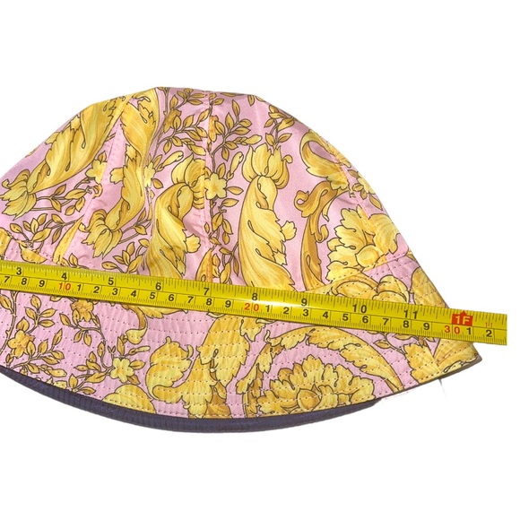 NEW Versace Barocco Print Pink/Yellow Summer Bucket Hat - 57 - Picture 5 of 12